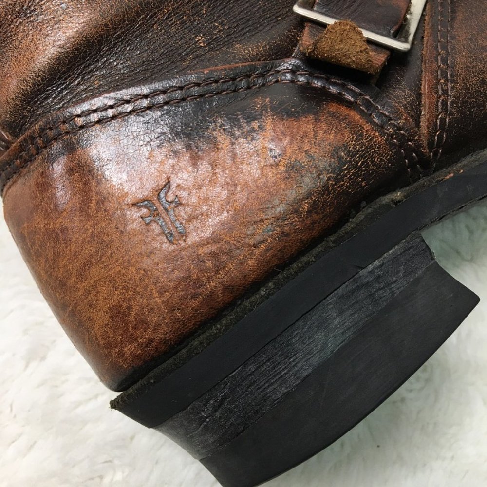 FRYE Women's Pull On Brown Leather Boots Size 8 - Picture 11 of 16